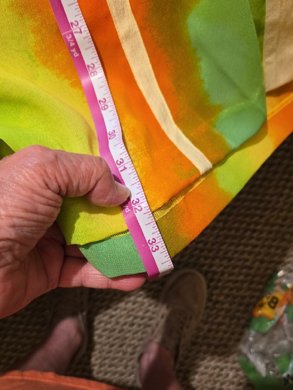 Vintage Tie-Dye Button Front Shirt in Green & Orange - Picture 5 of 8